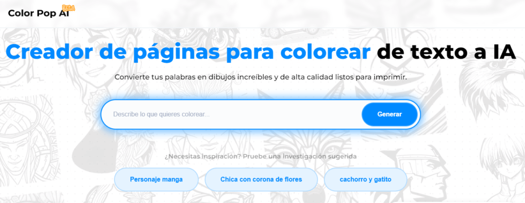 creador de páginas para libros para colorear