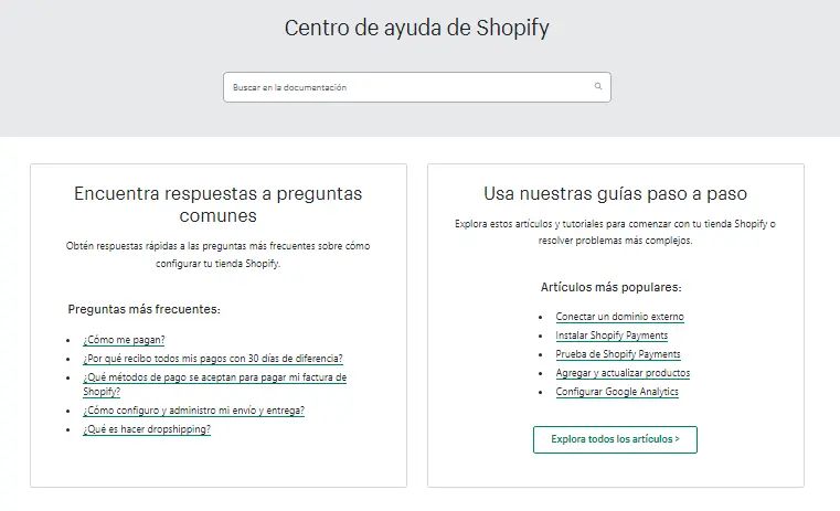 atencion al cliente shopify